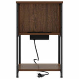 Bedside Cabinet Brown Oak 38 x 31 x 61 cm Engineered Wood 859458