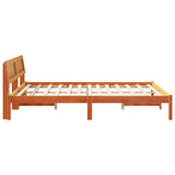 Bed Frame with Headboard Wax Brown 140 x 200 cm Solid Pine Wood 872820
