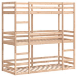 Triple Bunk Bed without Mattress 90x190 cm Single Solid Wood Pine 3284257