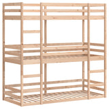 Triple Bunk Bed without Mattress 90x190 cm Single Solid Wood Pine 3284257