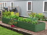 Set of 2 Raised Beds for Garden, Galvanised Steel Outdoor Planters with Multi-reinforced Rods for T3398P377615