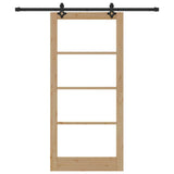 Sliding Door ORKDAL Natural and Black 93 x 202 cm 3332175
