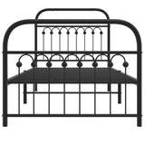 Metal Bed Frame without Mattress with Footboard Black 90x200cm 376611