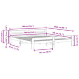 Bed Frame without Mattress Wax Brown 180x200 cm Super King Size Solid Wood Pine 855465