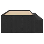 Storage Bed Frame Black oak 100 x 200 cm Engineered wood 3335182