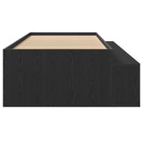 Storage Bed Frame Black oak 100 x 200 cm Engineered wood 3335182