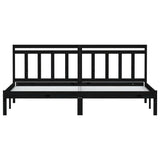 3100613 Bed Frame without Mattress Black Solid Wood 200x200 cm