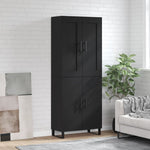 Highboard Black 69.5x34x180 cm Engineered Wood 3199578