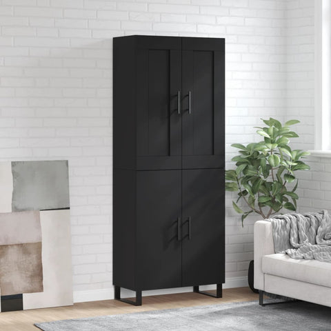 Highboard Black 69.5x34x180 cm Engineered Wood 3199578