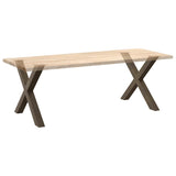 Dining Table Legs X-Shaped 2 pcs Natural Steel 90x cm Steel 4012987