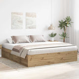 Bed Frame without Mattress Artisan Oak 180x200cm Super King Engineered Wood 3328862