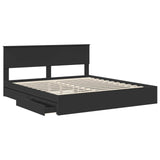 Storage Bed with Headboard Black 200 x 200 cm Engineered Wood 3408425