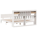 ZNTS Bookcase Bed without Mattress White 180x200 cm Super King Solid Wood Pine 3322699
