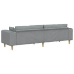 Fabric Sofa with Cushion Light Grey 208 cm Fabric 3335143