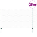 Welded Wire Fence 25 x 1.4 m PVC-Coated Steel Green 3336727