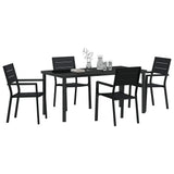 Garden Dining Set 5 pcs Black Powder-Coated Steel 3379145