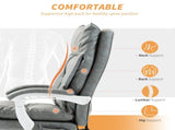 Faux Leather Office Chair, with Inflatable Lumbar - Grey T3398P377409