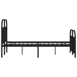 Metal Bed Frame without Mattress with Footboard Black 120x200cm 353651