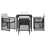 Garden Dining Set 5 pcs Black Poly Rattan 3380617