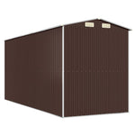 ZNTS Garden Shed Dark Brown 192x440x223 cm Galvanised Steel 3147463