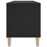 Record Cabinet Black Engineered wood, solid eucalyptus wood Medium 831974