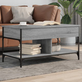 ZNTS Coffee Table Grey Sonoma 100x50x50 cm Engineered Wood and Metal 845369