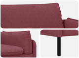 2-Seater Sofa Wine Red 188 x 81 x 89 cm Fabric 42048602