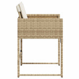 Garden Chairs with Cushions 4 pcs Beige Poly Rattan 365004
