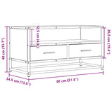 TV Cabinet Smoked Oak 80x34.5x40 cm Engineered Wood and Metal 848811