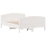 Bed Frame without Mattress White 120x190 cm Small Double Solid Wood Pine 3216186
