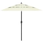 3-Tier Garden Parasol with Aluminium Pole Sand 2.5 m 313860