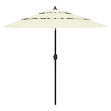 3-Tier Garden Parasol with Aluminium Pole Sand 2.5 m 313860