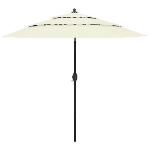 3-Tier Garden Parasol with Aluminium Pole Sand 2.5 m 313860