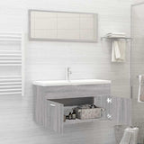 2 Piece Bathroom Furniture Set Grey Sonoma Engineered Wood 826624