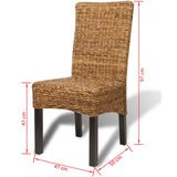 Dining Chairs 2 pcs Abaca and Solid Mango Wood 243234