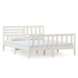 3101164 Bed Frame without Mattress White Solid Wood 160x200 cm