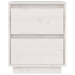 ZNTS Bedside Cabinet White 40x35x50 cm Solid Wood Pine 813317