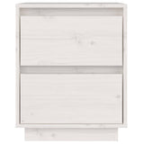 ZNTS Bedside Cabinet White 40x35x50 cm Solid Wood Pine 813317