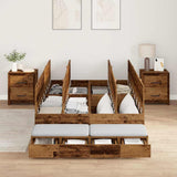 Storage Bed Frame with Drawer Old Wood 120 cm Engineered Wood 3335691