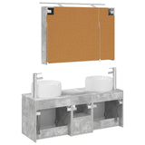 Bathroom Cabinet Set 4 pcs Concrete Grey Engineered Wood 3406538