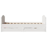 Bed Frame without Mattress White 100x200 cm Solid Wood Pine 3301804