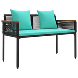 Outdoor Furniture Set Black and Turquoise Poly Rattan 42025230