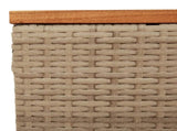 Garden Table Beige 55x55x37 cm Poly Rattan and Acacia Wood 366064