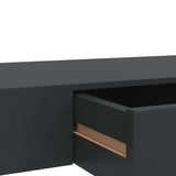 Floating Wall Shelf with Drawer Black 80x25x8 cm 288206