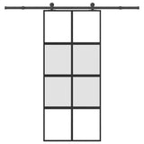 Sliding Door with Hardware Set 90x205 cm Tempered Glass and Aluminium 3333011
