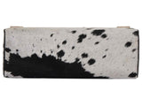 Bench 60 x 30 x 45 cm Real Leather Black and White 42042109