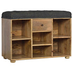 Black Tweed 1 Drawer Bench IN014