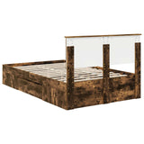 Bed Frame Smoked Oak 120 x 200 cm Engineered Wood 3408785