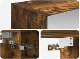 Bathroom Mirror Cabinet Smoked Oak 70 x 14.5 x 70 cm 889091