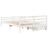 Bed Frame without Mattress White 150x200 cm King Size Solid Wood Pine 3301613